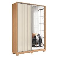 Guarda Roupa Frizatto 2 Portas Deslizantes Flex Freijó/off White Com Espelho - Móveis Albatroz Freijó/off White - 1