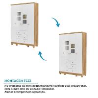 Guarda Roupa Infantil Uli New 4 Portas E 3 Gavetas Branco Brilho/amêndoa - Móveis Peroba - 5