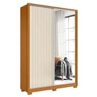 Guarda Roupa Frizatto 2 Portas Deslizantes Flex Cinamomo/off White Com Espelho - Móveis Albatroz Cinamomo/off White - 1