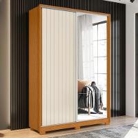 Guarda Roupa Frizatto 2 Portas Deslizantes Flex Cinamomo/off White Com Espelho - Móveis Albatroz Cinamomo/off White - 2