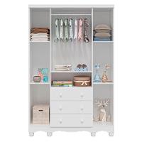 Guarda Roupa Infantil Uli New 4 Portas E 3 Gavetas Branco Brilho - Móveis Peroba - 3