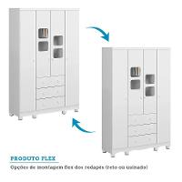 Guarda Roupa Infantil Uli New 4 Portas E 3 Gavetas Branco Brilho - Móveis Peroba - 5