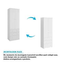 Guarda Roupa Infantil Júnior 2 Portas E 3 Gavetas Branco Brilho - Móveis Peroba
