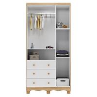 Guarda Roupa Infantil Uli New 3 Portas E 3 Gavetas Branco Brilho/amêndoa - Móveis Peroba - 3