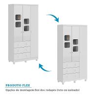 Guarda Roupa Infantil Uli New 3 Portas E 3 Gavetas Branco Brilho - Móveis Peroba - 5