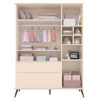 Guarda Roupa Infantil Retrô Melinda 3 Portas E 2 Gavetas Off White - Phoenix Baby - 3