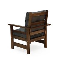 Conjunto Sofá Havaí 3 Lugares + 2 Poltronas De Madeira Com Almofadas Confortáveis - Cinza - 6