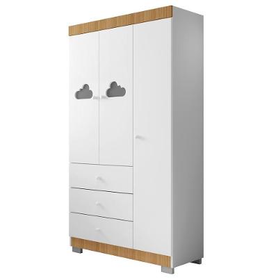 Guarda Roupa Infantil Ane 3 Portas E 3 Gavetas Branco/carvalho - Phoenix Baby