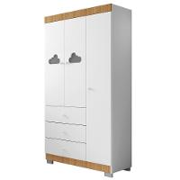 Guarda Roupa Infantil Ane 3 Portas E 3 Gavetas Branco/carvalho - Phoenix Baby - 1