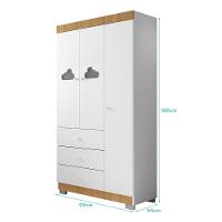 Guarda Roupa Infantil Ane 3 Portas E 3 Gavetas Branco/carvalho - Phoenix Baby - 3