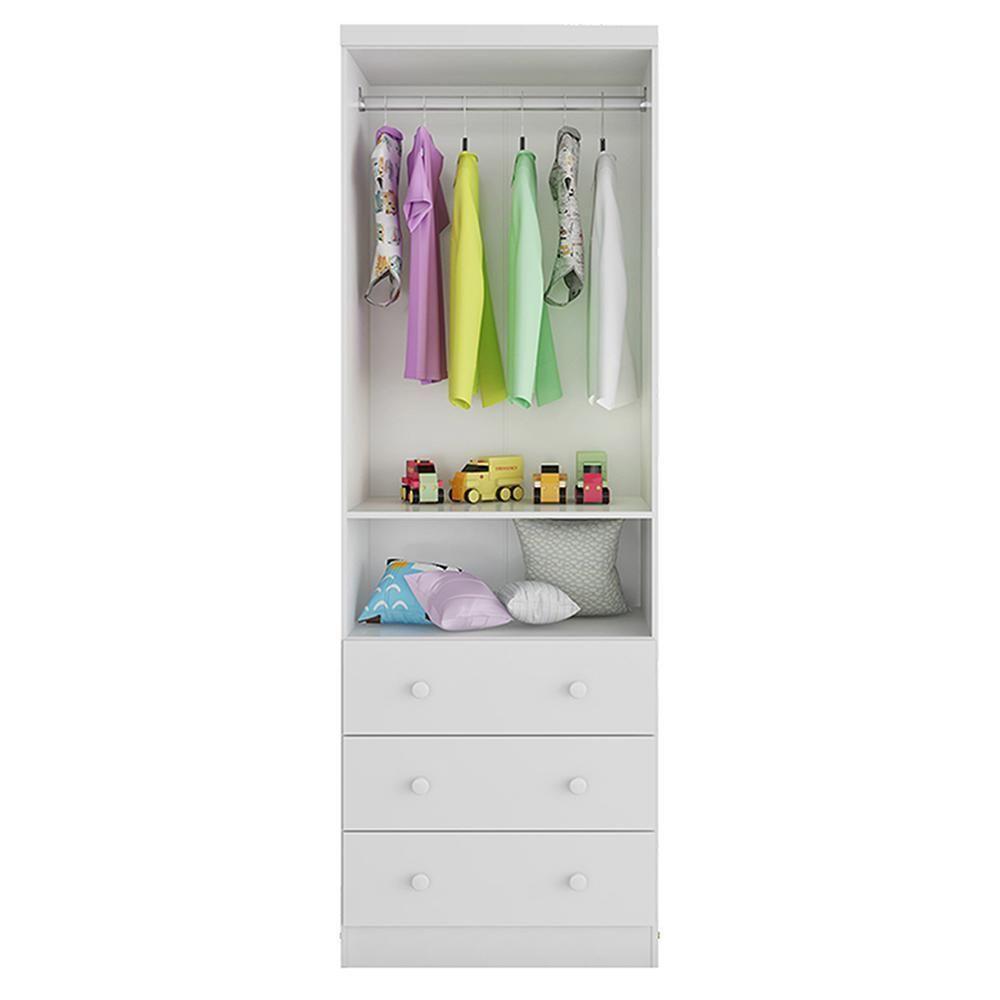 Guarda Roupa Infantil Uli New 2 Portas E 3 Gavetas Branco Brilho - Móveis Peroba - 3