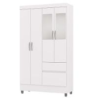 Guarda Roupa Solteiro 103cm Com Espelho Mayra Flex Branco V02 - Mpozenato - 1