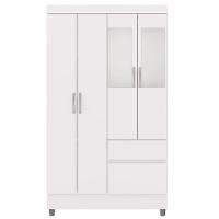 Guarda Roupa Solteiro 103cm Com Espelho Mayra Flex Branco V02 - Mpozenato - 7