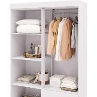 Guarda Roupa Solteiro 103cm Com Espelho Mayra Flex Branco V02 - Mpozenato - 8