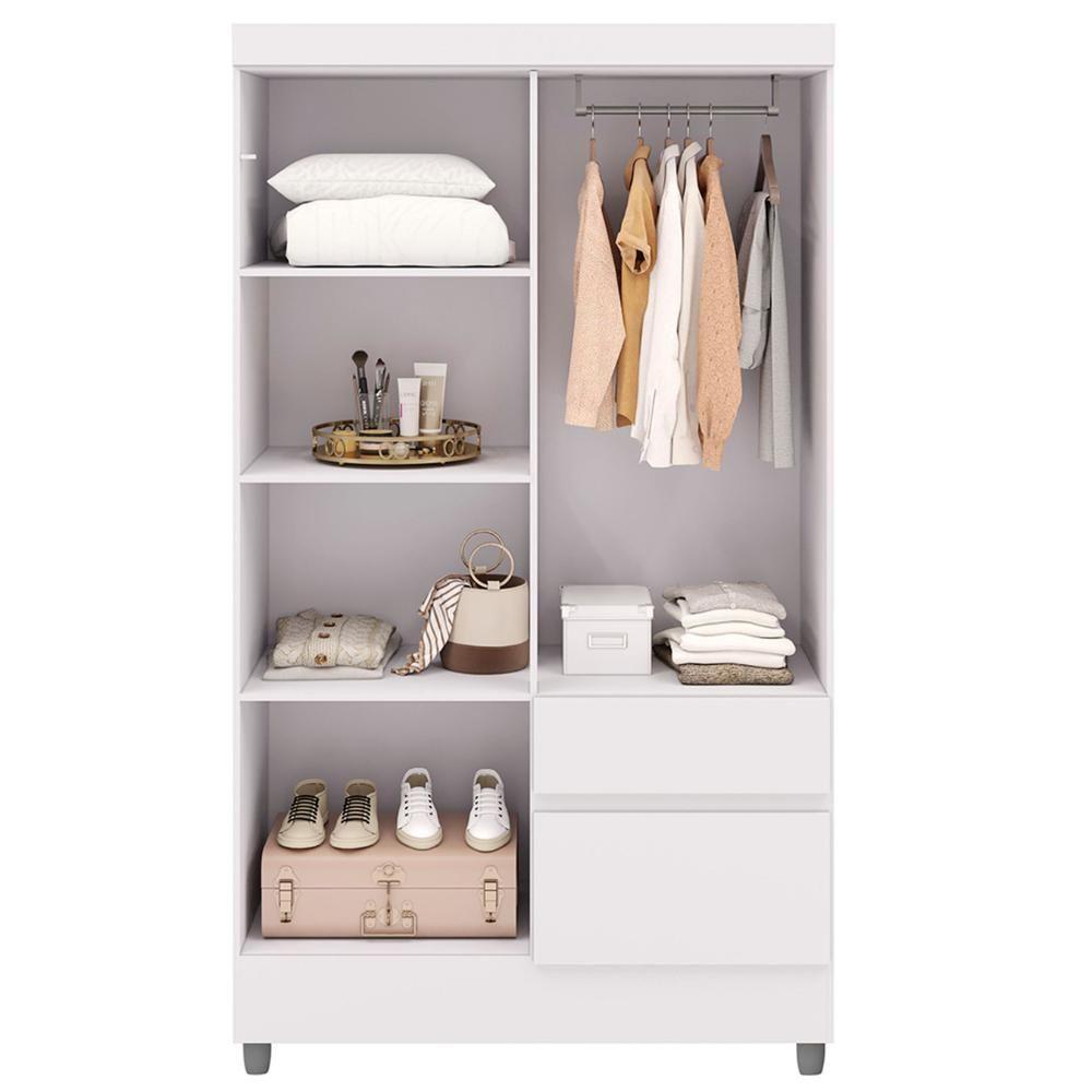 Guarda Roupa Solteiro 103cm 4 Portas Mayra Flex Branco V02 - Mpozenato - 6