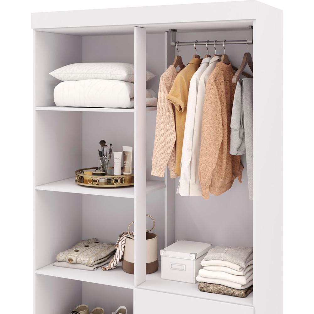 Guarda Roupa Solteiro 103cm 4 Portas Mayra Flex Branco V02 - Mpozenato - 8