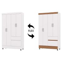 Guarda Roupa Solteiro 103cm 4 Portas Mayra Flex Branco V02 - Mpozenato - 5