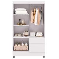 Guarda Roupa Solteiro 103cm 4 Portas Mayra Flex Branco V02 - Mpozenato - 6