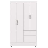 Guarda Roupa Solteiro 103cm 4 Portas Mayra Flex Branco V02 - Mpozenato - 7