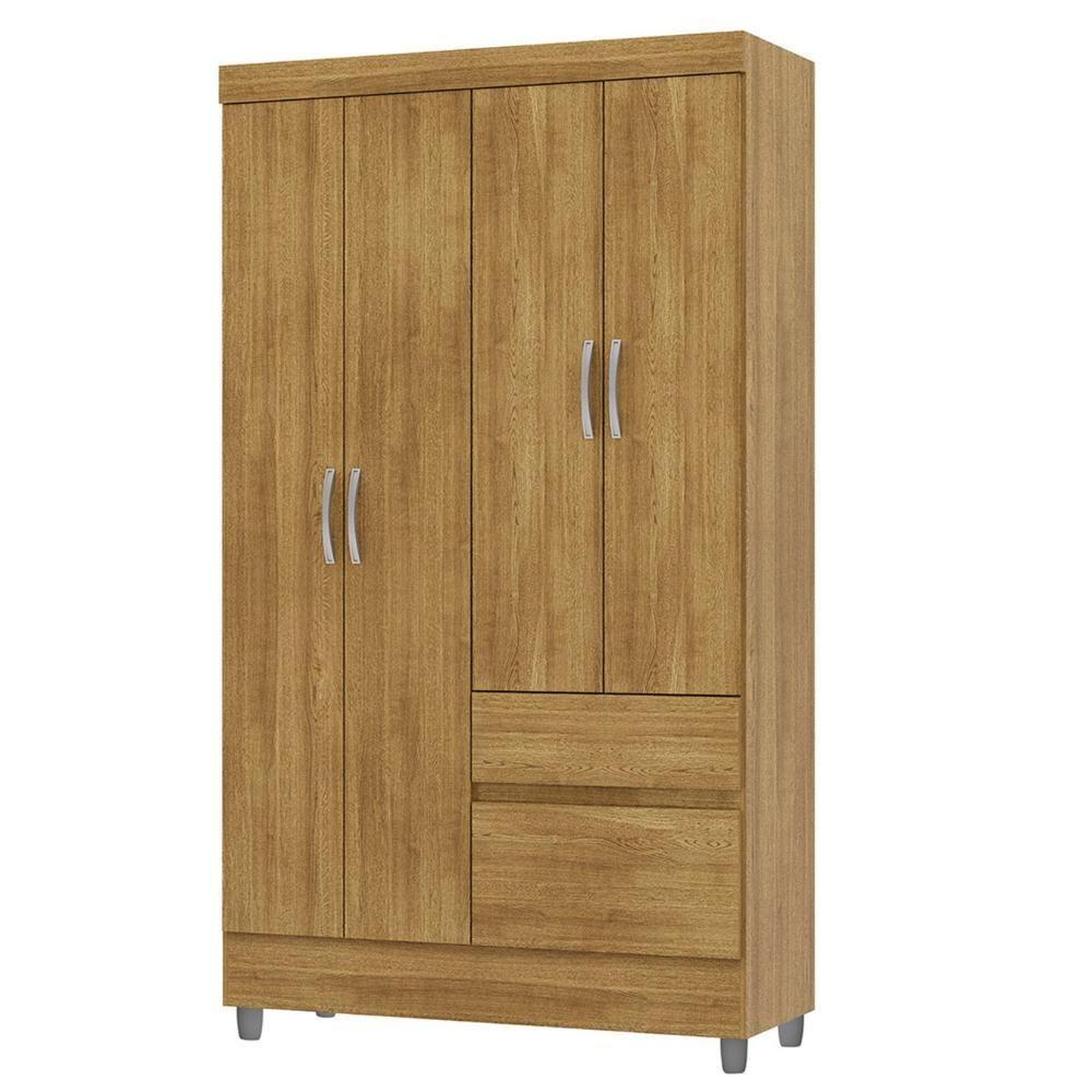 Guarda Roupa Solteiro 103cm Com 4 Portas Ideal Nature - Vila Rica - 1
