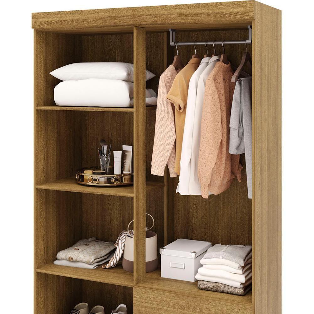 Guarda Roupa Solteiro 103cm Com 4 Portas Ideal Nature - Vila Rica - 7