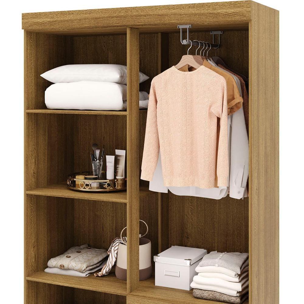 Guarda Roupa Solteiro 103cm Com 4 Portas Ideal Nature - Vila Rica - 8