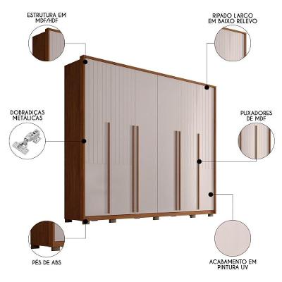 Guarda Roupa Casal Quintus 6 Portas Convencional 6 Gavetas Off White Caemmun