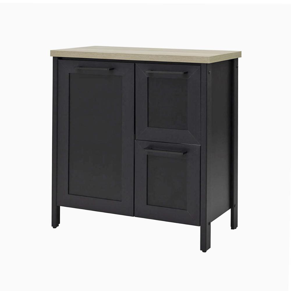 Aparador Buffet Ditália 1 Porta 2 Gavetas Com Tampo Bn-01 Preto - 1