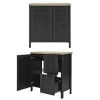 Aparador Buffet Ditália 1 Porta 2 Gavetas Com Tampo Bn-01 Preto - 6