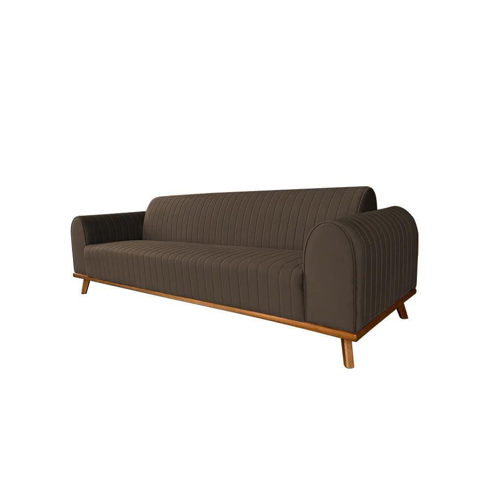 Sofá Living átila 2,50m 5 Lugares Veludo Marrom - 3