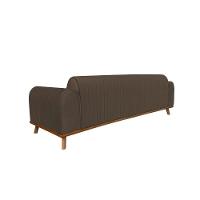 Sofá Living átila 2,50m 5 Lugares Veludo Marrom - 5