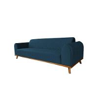 Sofá Living átila 2,30m 4 Lugares Em Veludo Azul Marinho - 3