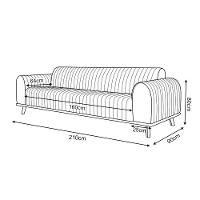 Sofá Living Luxo átila 2,10m Em Couro Ecológico Caramelo Base Madeira Maciça