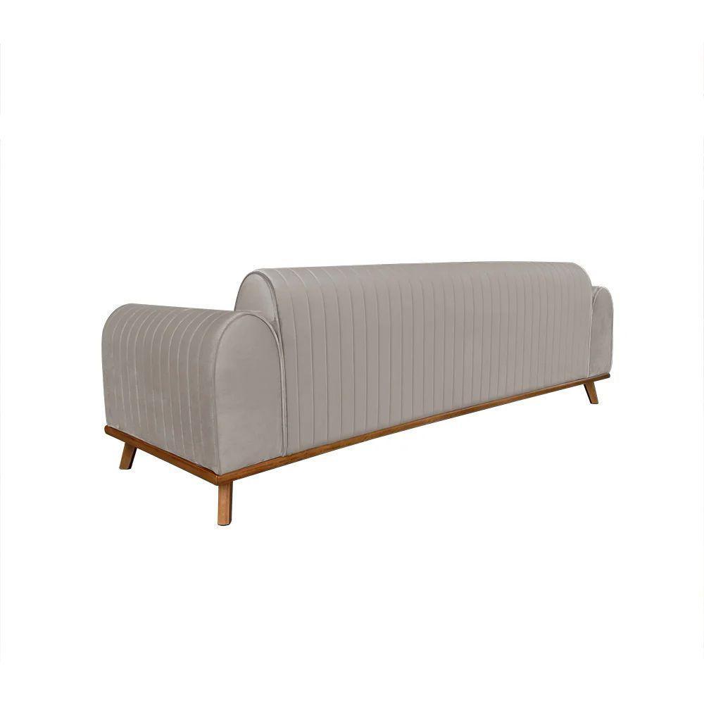 Sofá Living átila 2,50m 5 Lugares Veludo Bege - 5