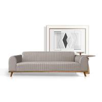 Sofá Living átila 2,50m 5 Lugares Veludo Bege - 1