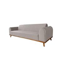 Sofá Living átila 2,50m 5 Lugares Veludo Bege - 3