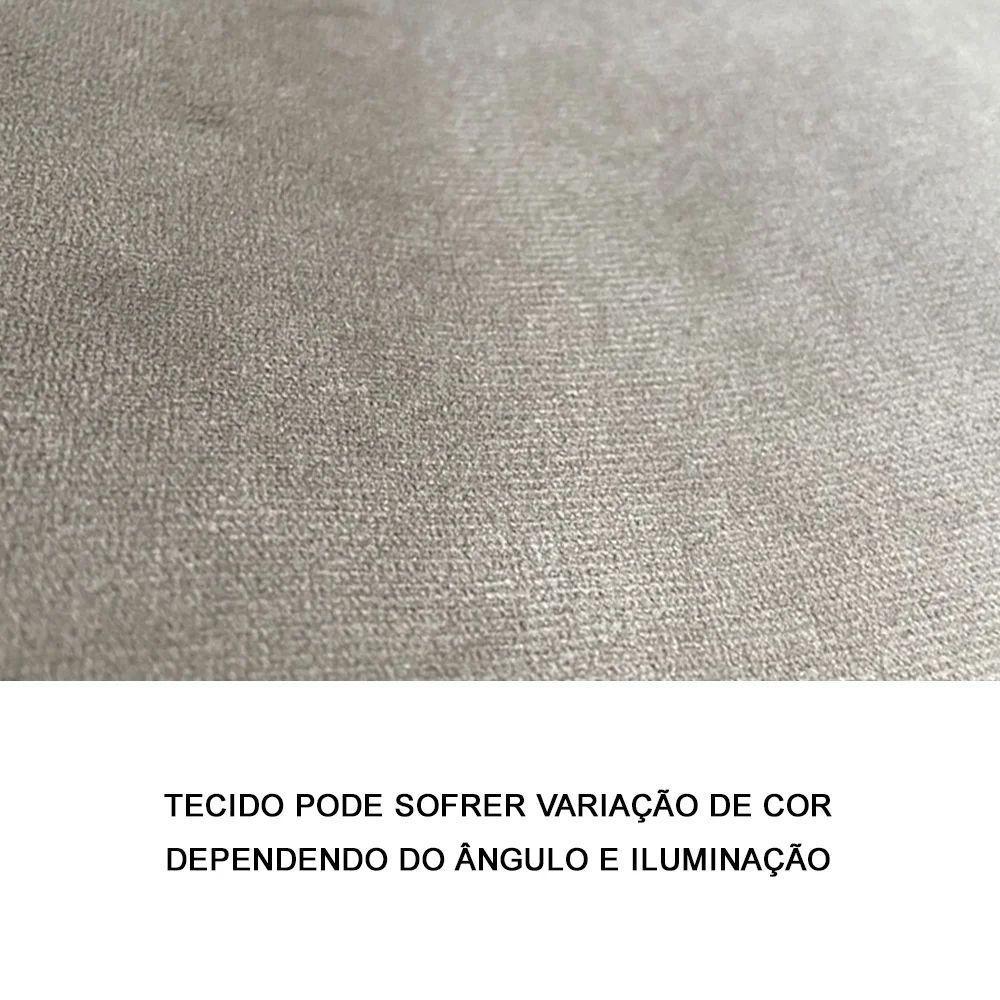 Sofá Living átila 2,10m Em Veludo Bege Base Madeira Maciça - 6