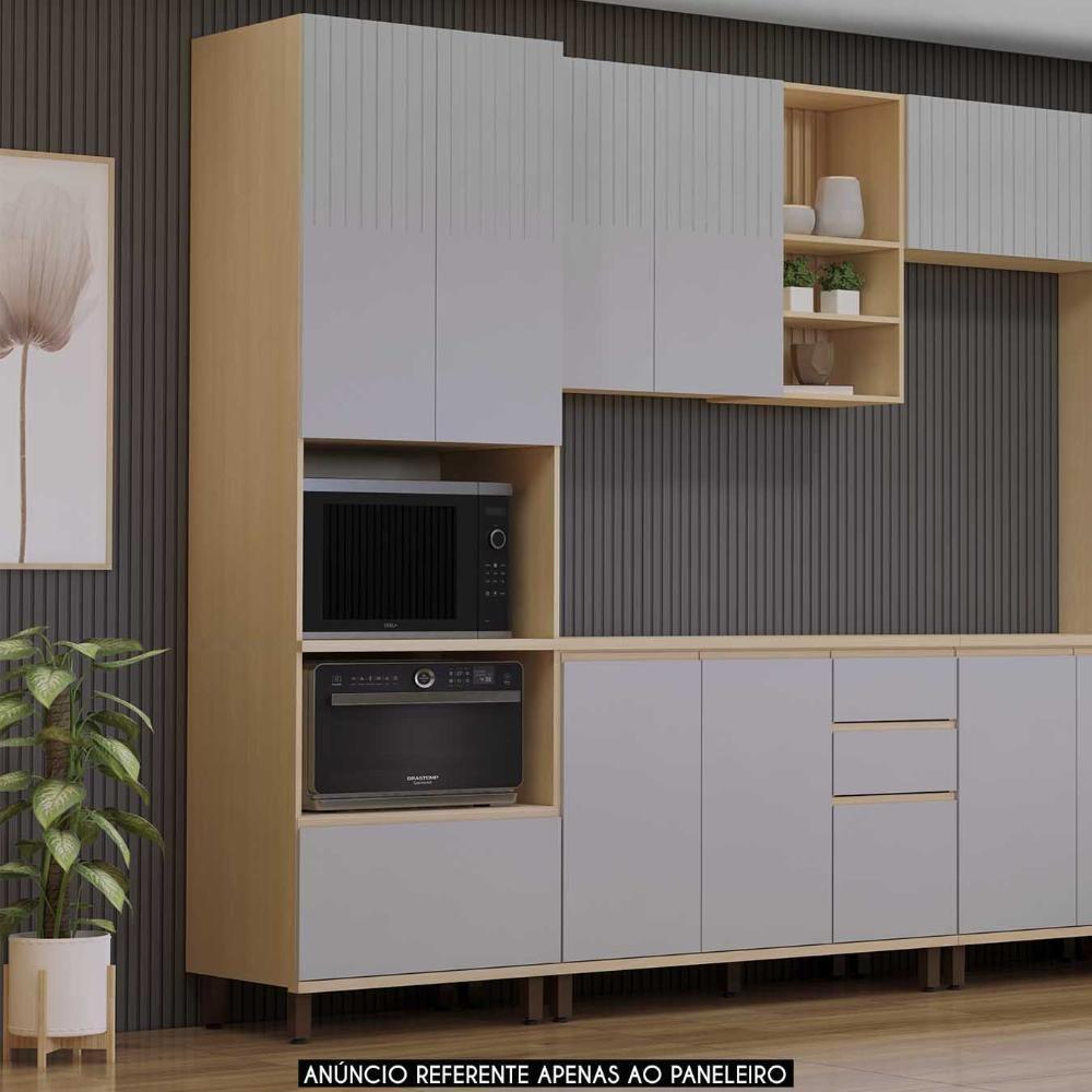 Paneleiro Cozinha Torre Quente 70cm Pierre Carvalho/cinza L01 - Mpozenato - 2