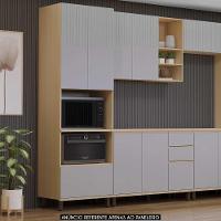 Paneleiro Cozinha Torre Quente 70cm Pierre Carvalho/cinza L01 - Mpozenato - 2