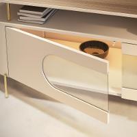 Rack Tv 85 Pol 220cm 2 Portas Com Led Dalya Off/castanho H01 - Mpozenato - 5