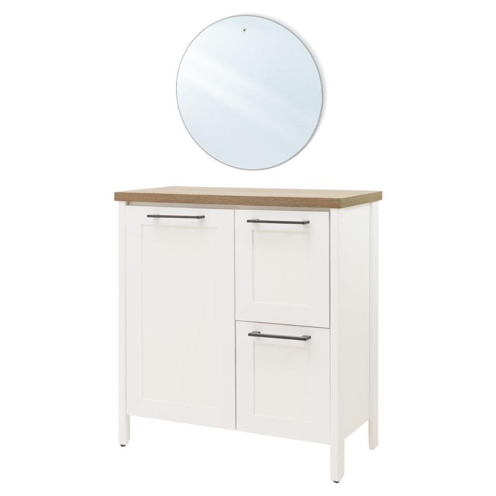 Aparador Buffet Ditália Com Tampo + Espelho Bn-01 Branco - 1