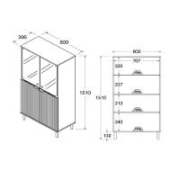 Aparador Bar Adega + Cristaleira Ditália R-633 E-964 Branco - 2