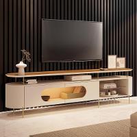 Rack Tv 85 Pol 220cm 2 Portas Com Led Dalya Off/cinamomo H01 - Mpozenato - 1