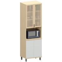 Paneleiro De Cozinha Para Micro-ondas Pierre Carvalho/cinza L01 - Mpozenato - 1