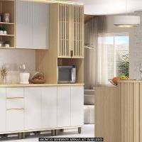 Paneleiro De Cozinha Para Micro-ondas Pierre Carvalho/cinza L01 - Mpozenato - 2