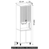 Paneleiro De Cozinha Para Micro-ondas Pierre Carvalho/cinza L01 - Mpozenato