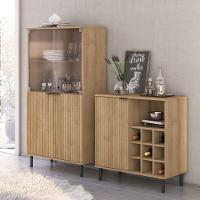 Aparador Bar Adega + Cristaleira Ditália R-633 E-964 Riviera - 1