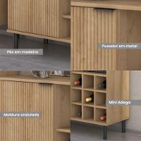 Aparador Bar Adega + Cristaleira Ditália R-633 E-964 Riviera - 9