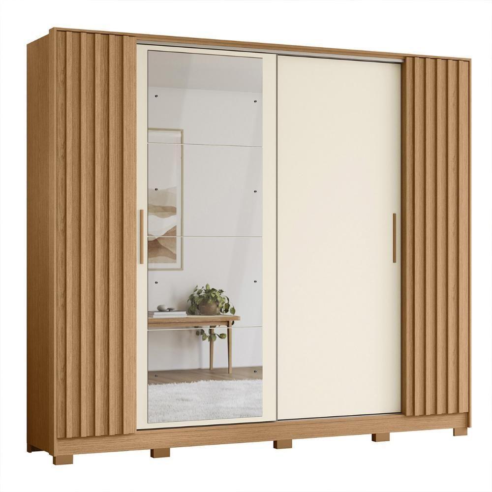 Guarda Roupa Casal 270cm 4 Espelhos Jacarandá Flex Off/freijó - Albatroz - 1