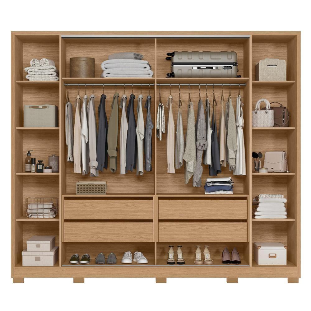 Guarda Roupa Casal 270cm 4 Espelhos Jacarandá Flex Off/freijó - Albatroz - 6